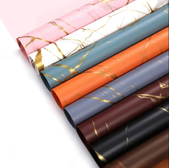 Wholesale Colorful Birthday Party Craft Paper Packaging Luxury Gift Flower Wrapping Paper with Coated PVC Offset Printing